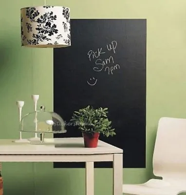 45x200cm Black Board Chalkboard Wall Stickers Removable Vinyl Decor Mural Decals • £6.59