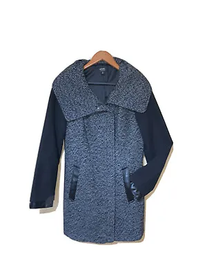 Nicole By Nicole Miller Long Trench Coat Size M Tweed Coat Winter Jacket ￼ • $35