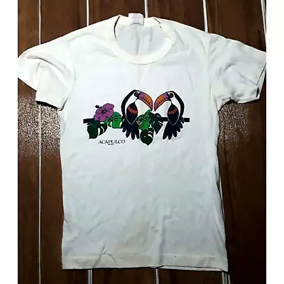 80s Vintage Acapulco Mexico T Shirt Toucan Bird T Shirt Small • $9.99