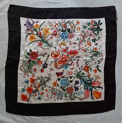 GUCCI Vintage Silk Scarf V. Accornero Flower/Snake Design With Tag • $46