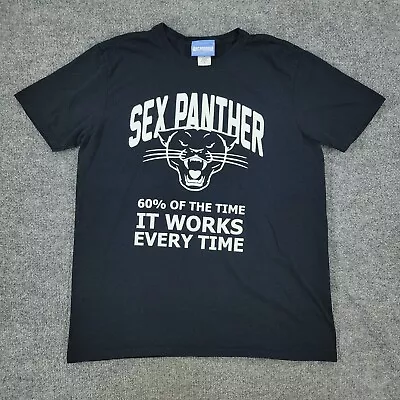 Anchorman Shirt Men's Large Black The Legend Of Ron Burgundy Sex Panther Graphic • $8.99