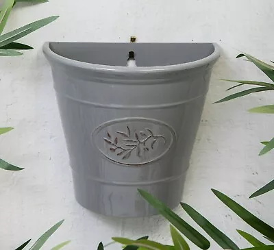 £17.95 • Buy Grey Glazed 'Ceramic Effect' Garden Plastic Wall Basket Flower Pot Planter