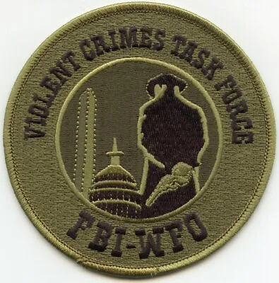 FBI WASHINGTON DC VIOLENT CRIMES TASK FORCE Green Background POLICE PATCH • $17.08