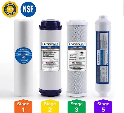 5 Stage Reverse Osmosis RO Water Filter Replacement Set 4 Pc SED UDF CTO GAC NSF • $24