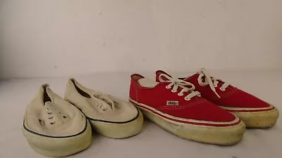 Vtg Vans Authentic Men’s Shoes Made In USA Size 7.5 W /7.5 M Lot Of 2 • $60