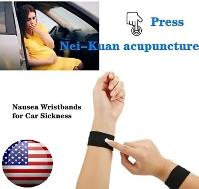 1 Pair Anti Nausea Morning Sickness Motion Travel Sick Wrist Bands Car Van Sea  • $4.99