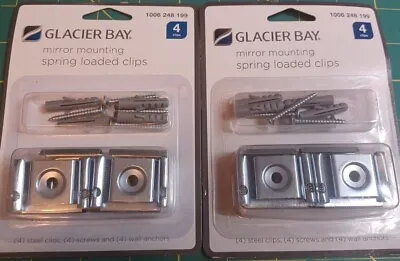 2 Packs Of 4 Glacier Bay Spring Loaded Mirror Mounting Clips  • £14.45
