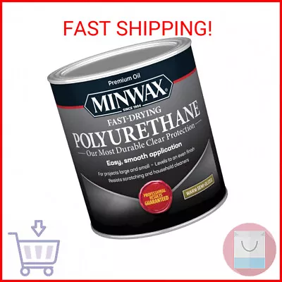 Minwax Fast Drying Polyurethane Protective Wood Finish Clear Semi-Gloss 1 Quar • $20.78