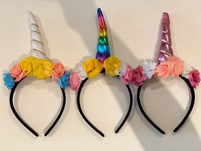 $27.50 • Buy 3 X Kids Unicorn Horn - Pony Costume Birthday Party Hair Head Band - New