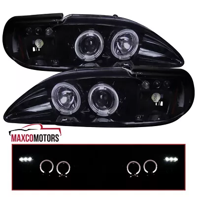 Smoke Projector Headlights Fits 1994-1998 Ford Mustang Cobra LED Halo Left+Right • $132.49