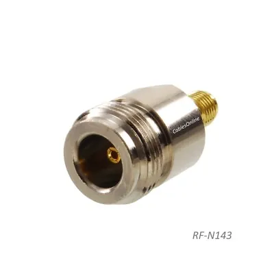 N-Type Female To SMA Female 50-Ohm RF Coaxial Adapter RF-N143 • $6.95