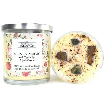Money Soy Herbal Candle 100% All Natural Prosperity Abundance Wiccan Pagan Spell • $19.99