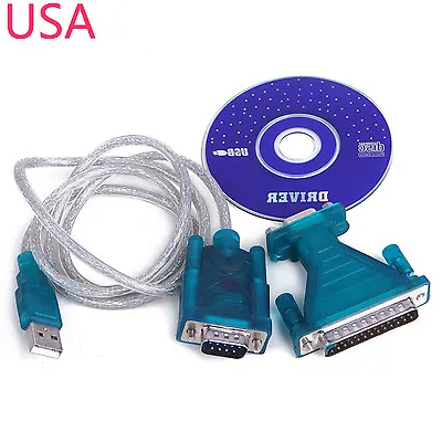 USB 2.0 To RS232 Serial DB9 9Pin Male Adapter Cable VGA PC Cellular Phone Win XP • $8.90