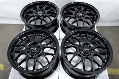 $514 • Buy Kudo Racing Z16 16x7 5x100 5x114.3 +38mm Full Black W/Chrome Rivets Wheels Rims