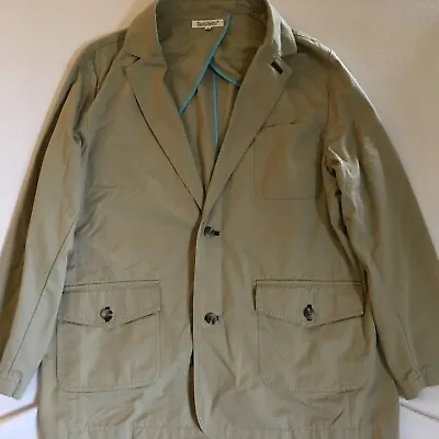 Travelsmith Men's Safari Cargo Jacket Utility Coat Beige Field Pockets XL • $36