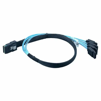 Mini SAS SFF-8087 36Pin To 4 SATA 7PIN HD Splitter Breakout Cable Connector 1M • $4.88