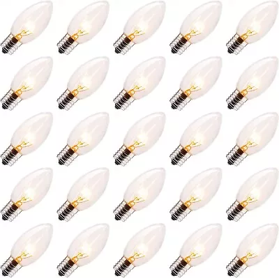 25 Pack C9 Bulbs Incandescent Light Bulbs Christmas C9 Replacement Bulbs • $13.77