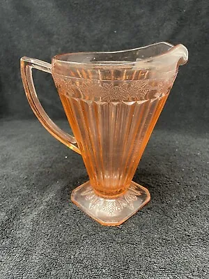 Vintage Jeannette Adam Pink Depression Glass Pitcher Square Base • $19.99