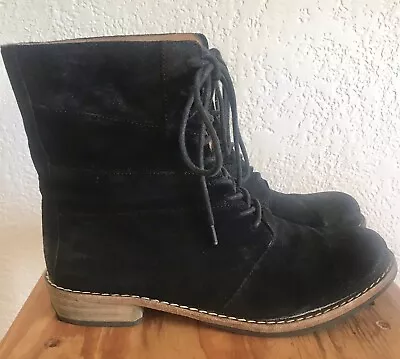 Modern Vintage Boots Black Suede Boot Size 38 Lace Up • $29.99