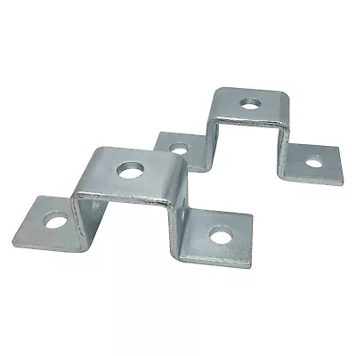 (2) 5 Hole U Shaped Connector Bracket For 1-5/8  Strut Channel Galvanized • $17.99