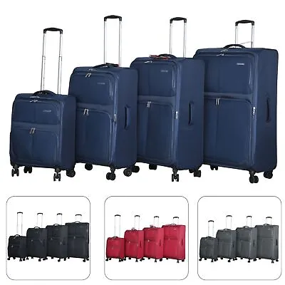 Fantana Super Light 4 Wheel Expandable Suitcase Travel Luggage Cabin Trolley Bag • £54.99