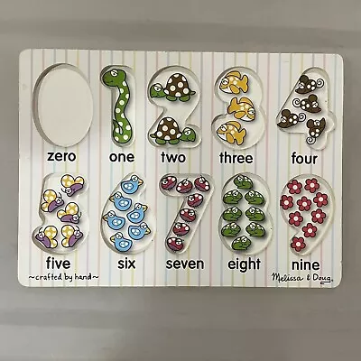 Melissa And Doug Replacement See Inside Numbers Puzzle Board ONLY Wooden & Peg • $4.99
