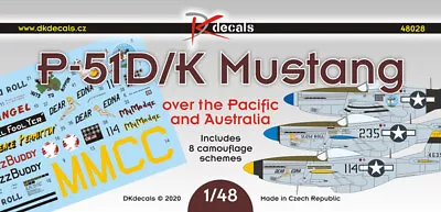 1/48 DK Decals 48028; P-51D/K Mustang Over The Pacific & Australia USAAF & RAAF • $25.95