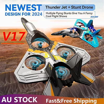 V17 Jet Fighter Stunt RC Airplane Remote Control 360 Spin Plane Glider Model NIW • $41.92