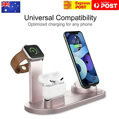 $24.99 • Buy 3 In 1 Wireless Charger Dock Charging Station For Apple Watch IPhone 12 11 XS 8+