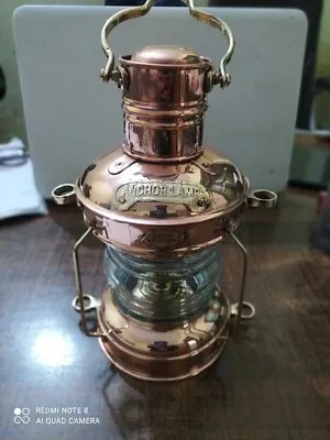 14  Copper & Brass Anchor Oil Lamp Maritime Ship Lantern Boat Light • $79.20