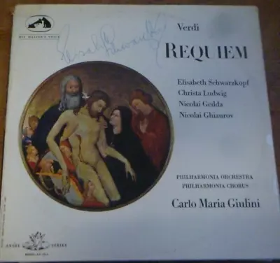 VERDI Requiem / ELISABETH SCHWARZKOPF - LUDWIG  - GIULINI / HMV Autographed • $19.99