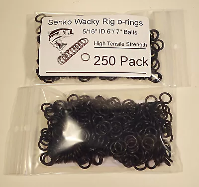 250+ Wacky Worm Rigging O-Rings For Senko & Stick Soft Baits 5/16  ID 6  / 7   • $7.95