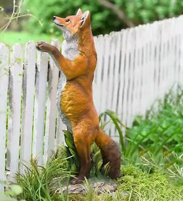 $279.95 • Buy Standing Fox Garden Statue Animal Resin Sculpture Indoor Outdoor Fence Decor 28 