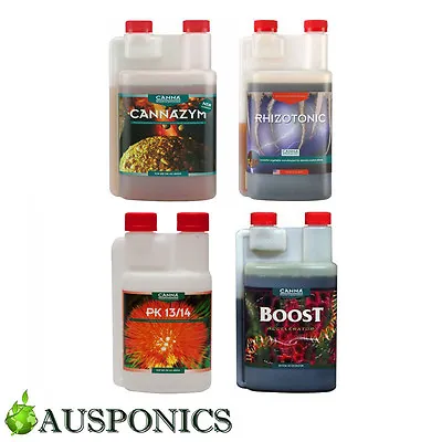 CANNA NUTRIENTS (4x 250ML BOTTLES) PK 13/14 + CANNAZYM + RHIZOTONIC + BOOST • $179.99