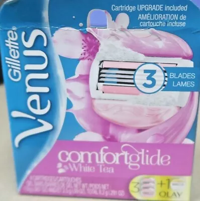 Gillette Venus Comfort Glide 3-Blade 4 White Tea Cartridges Value Pack *New*   • $12.99