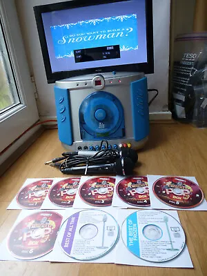 £29.99 • Buy Frozen Blue Karaoke Singing Machine Portable Cd-g Player&music Discs Mics Disney