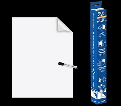 Legamaster Magic Chart Roll White 600x800mm 25 Sheets + Free Dry Wipe Marker Pen • £22