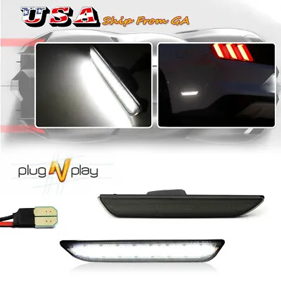 Upgrade White LED Side Marker Lights Rear For 2015-2020 Ford Mustang Smoked Lens • $24.99