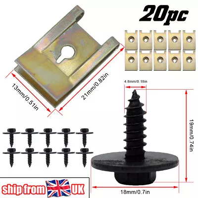 For BMW Self Tapping Tapper Screw Washer 4.8x19 Mm 8mm HEX HEADMud Flaps Clips • £5.99