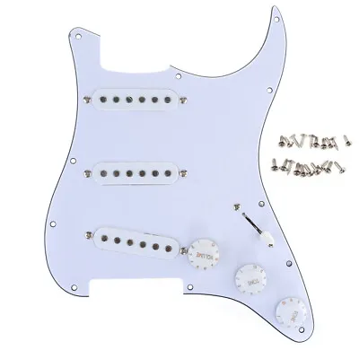 Musiclily 3Ply White SSS Prewired Pickguard Set For Fender Squier Strat Guitar • $25.94