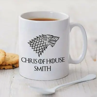 Game Of Thrones Personalise Your Name & House Coffee Mug Gift 11oz Ceramic • £9.95