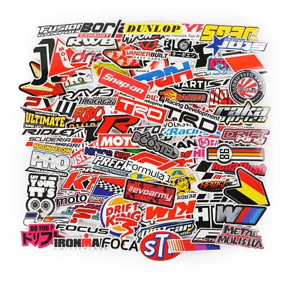 $9.99 • Buy Automotive Sponsor JDM 100 Decals Stickers Pack V1 Car Racing Turbo Drift Lot