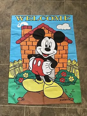 WELCOME Mickey Mouse House Banner Flag Outdoor Disney Party 29X39 • $15