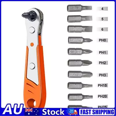 Ratchet Wrench Screwdriver Bit Set Right Angle Offset Hand Ratchet Spanner Kit • $11.03