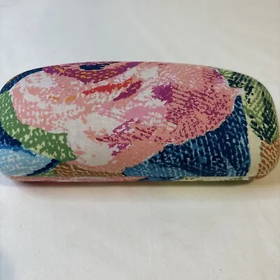 VERA BRADLEY Retired Hard Shell Eyeglass Case In Pink Green And Blue Floral New! • $7.64