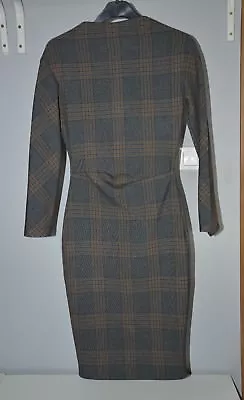 ZARA Pencil Wiggle Checked Tartan Midi Fitted Plain Dress Rare Sold Out XS S M • £75.06