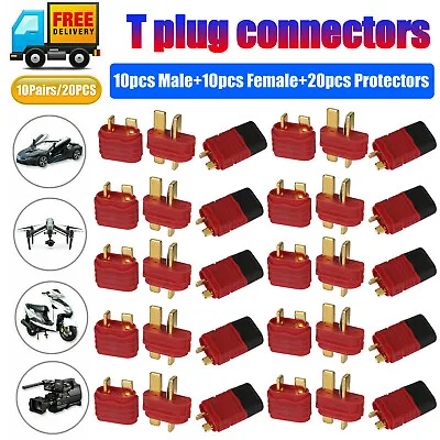 20pcs Male+Female Deans T Plug Adapters Connectors For RC Car/Boat/Lipo Battery • $8.98