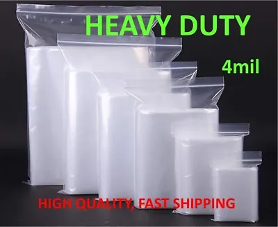 HEAVY DUTY 4 Mil Clear Zip Seal Bags Reclosable Top Lock Plastic Jewelry 4Mil • $162.25