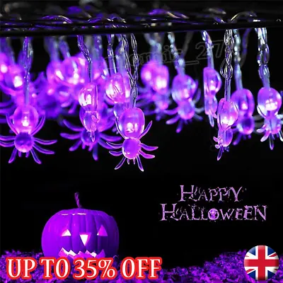 £4.48 • Buy Halloween 40LED Spider String Lights Party Home Garden Window Decor Fairy Lights