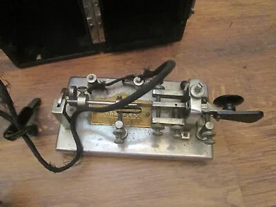 Original Vibroplex Telegraph Key Morse Code #100714 W Case & Stylus 3 1/2  Base • $275